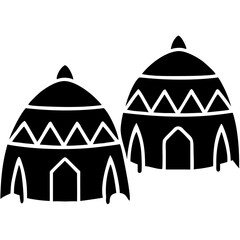 creative details Indigenous tribal dwellings Vector Illustration