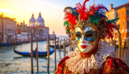 Venetian Carnival mask at sunrise