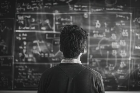Solve the math problem blackboard adult man. - Powered by Adobe