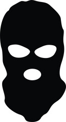 Gangster Mask Silhouette Design on White background
