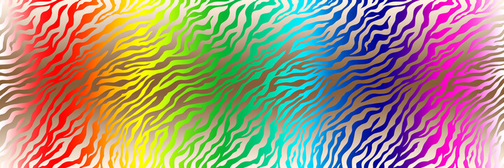 A seamless colorful abstract wave pattern with geometric lines and floral curves for a vibrant textile background illustration