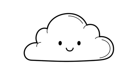 Obraz premium A cute cloud illustration with a smiling face, isolated on transparent background, perfect for childrens designs, weatherrelated themes, and adding a touch of whimsy and happiness