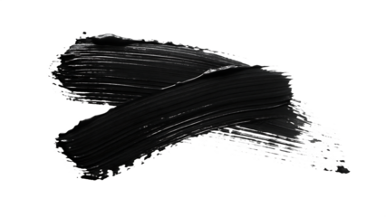 Two Intersecting Paint Brush Strokes with Texture graphic design isolated on a transparent background