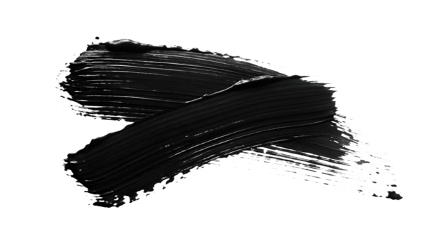 Two Intersecting Paint Brush Strokes with Texture graphic design isolated on a transparent background