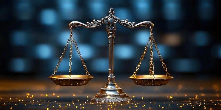 The golden scales of justice stand for fairness and the law in this image.