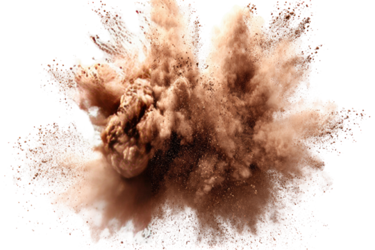 Exploding brown powder cloud (2)
