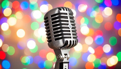 Retro microphone against a bokeh background (1)