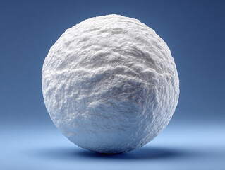 Close-up view of a white, textured sphere suspended against gradient blue background - AI-Generated