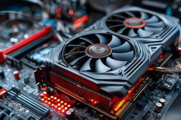 Powerful graphics card cooling system on motherboard