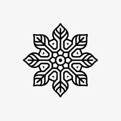 Obraz premium Christmas snowflake pattern black white.