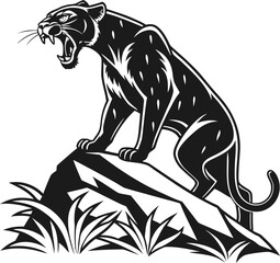 Wild predator animal tattoo illustrations, including lion and tiger vector silhouettes, perfect for powerful and wild nature-themed designs