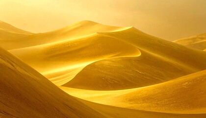 Golden desert dunes bathed in sunlight