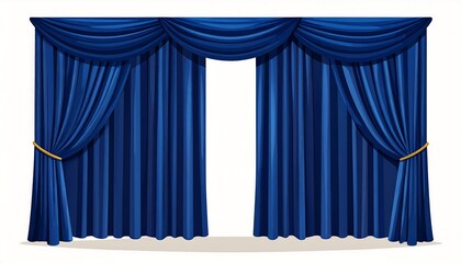 Rich blue stage curtains