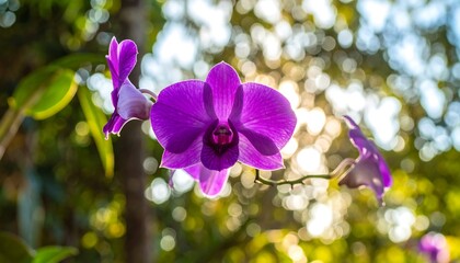 Vibrant purple orchid in sunlight (1)