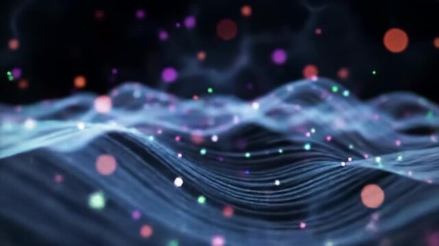 Luminous ethereal cosmic wave flowing through a colorful nebula space field