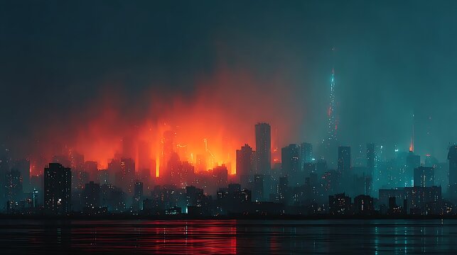 Vibrant cyberpunk futuristic city lights artwork high resolution image