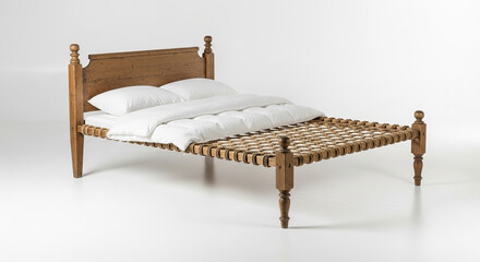bed in a white background