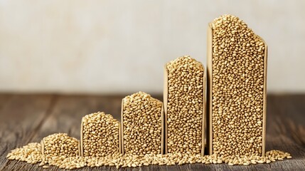 Wheat Grain Bar Graph Growth Chart, Agricultural Produce, Cereal Grains, Food Production