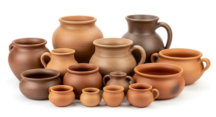 clay pots on a wooden table