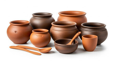 clay pots in the garden