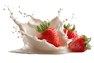 Fresh strawberries in a milk splash (4)