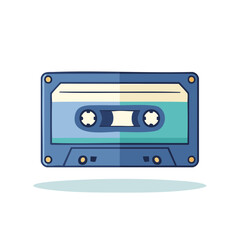 Obraz premium Retro Audio Cassette Tape, Nostalgia Memory Music Player, Recording, Old-fashioned Media, Blue, Pastel Colors