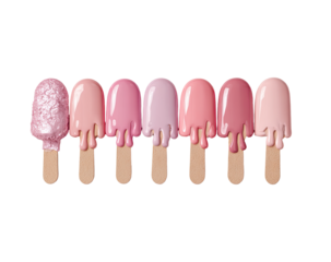 Seven melting pink popsicle nail polish shades