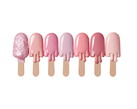 Seven melting pink popsicle nail polish shades - Powered by Adobe