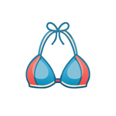 Colorful halter bikini top swimwear illustration for summer vacation