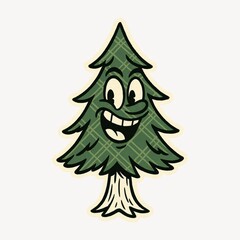 Smiling cartoon tree illustration.