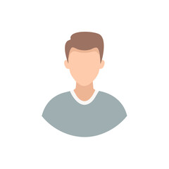 A Simple Flat Design Illustration of a Man's Head and Shoulders for Avatar or Profile