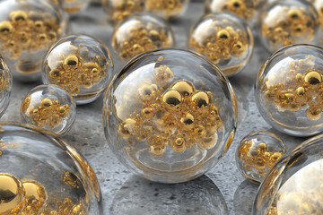 golden christmas balls