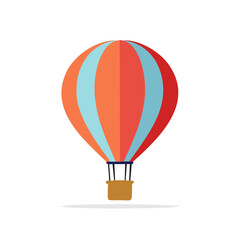 Fototapeta premium Bright striped hot air balloon vector graphic symbolizing adventure exploration and freedom