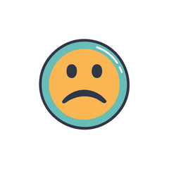 Fototapeta premium Simple Sad Emoji with a Round Face Depicting Dissatisfaction and Disappointment