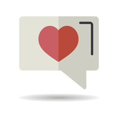 Text bubble with heart icon. Happy Valentines Day