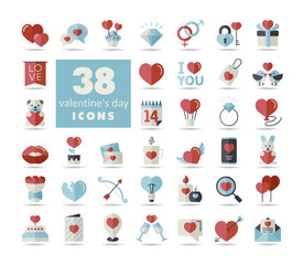 Valentine day set vector icons