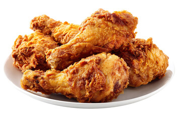Crispy fried chicken drumsticks on a white plate (2)