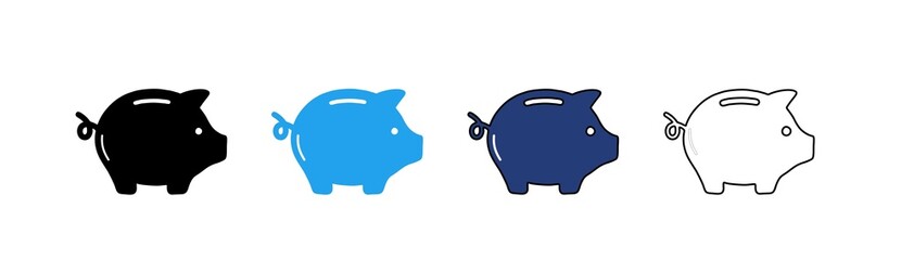 diagram, finance and business icons with color variations