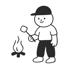 Blue pencil icon with dark outlines on white background