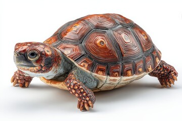 Fototapeta premium Detailed View of Realistic Turtle Figurine with Intricate Shell Patterns and Vivid Colors