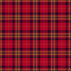 Blue, Orange, Red Tartan Weave Pattern - Tile