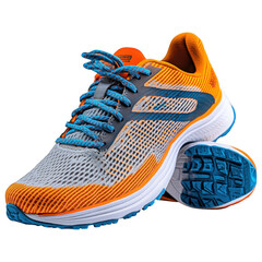 Running Shoes: A vibrant pair of athletic shoes, designed for optimal performance and comfort, showcases a dynamic blend of colors and innovative design.