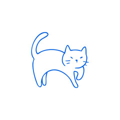 Blue laptop displaying a gear, black outline