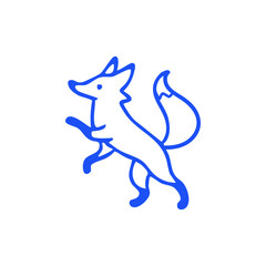 Simple cone of soft-serve ice cream, blue outline