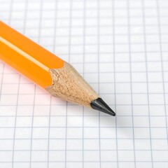 Orange pencil on grid paper