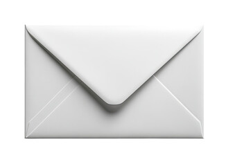 A blank, light gray envelope, closed and oriented horizontally.  It has a smooth, matte finish