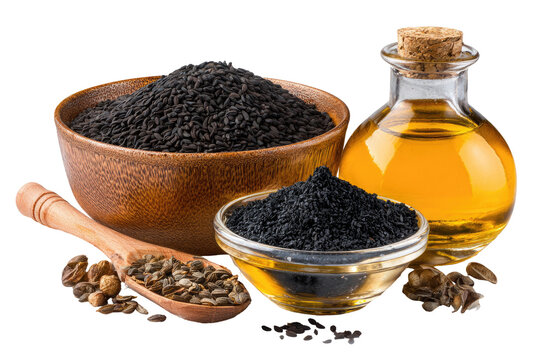 Black seeds and oil, healthy ingredients