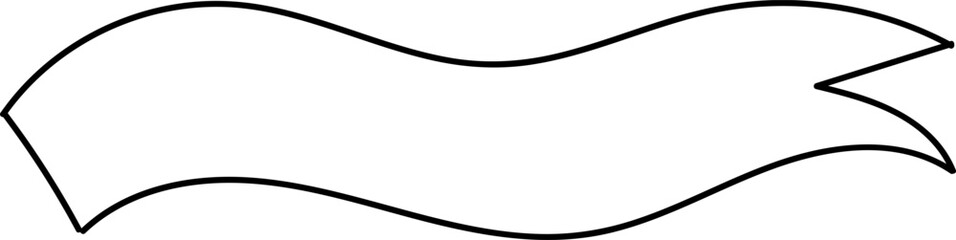 Fototapeta premium Wavy Banner Outline