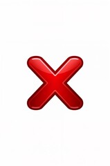 Fototapeta premium glossy red 'X' symbol