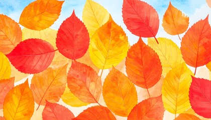 Obraz premium Vibrant autumn leaves against a light sky